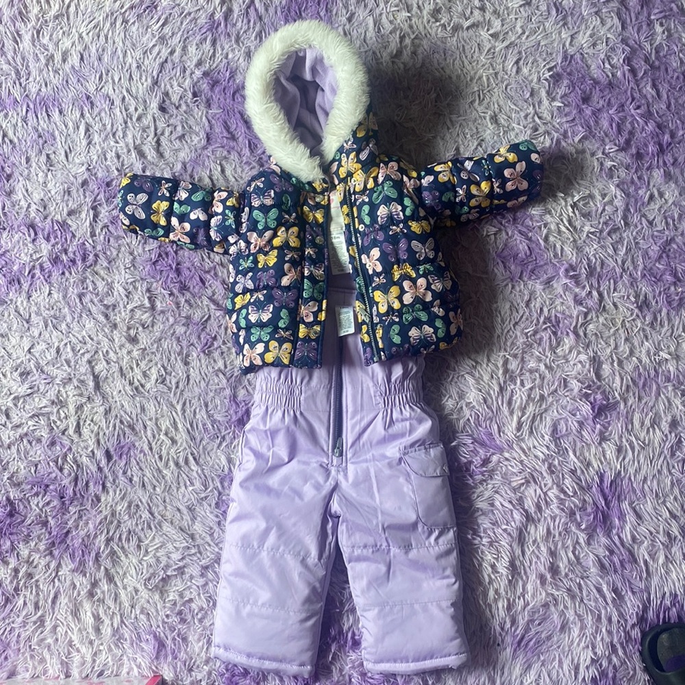 Carter’s 18M  Winter Coat & Coverall Jumpsuit - Lavender & Navy Blue